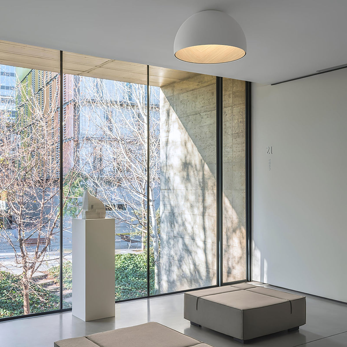 Coda plafondlamp Koepel Hout Minimalistisch