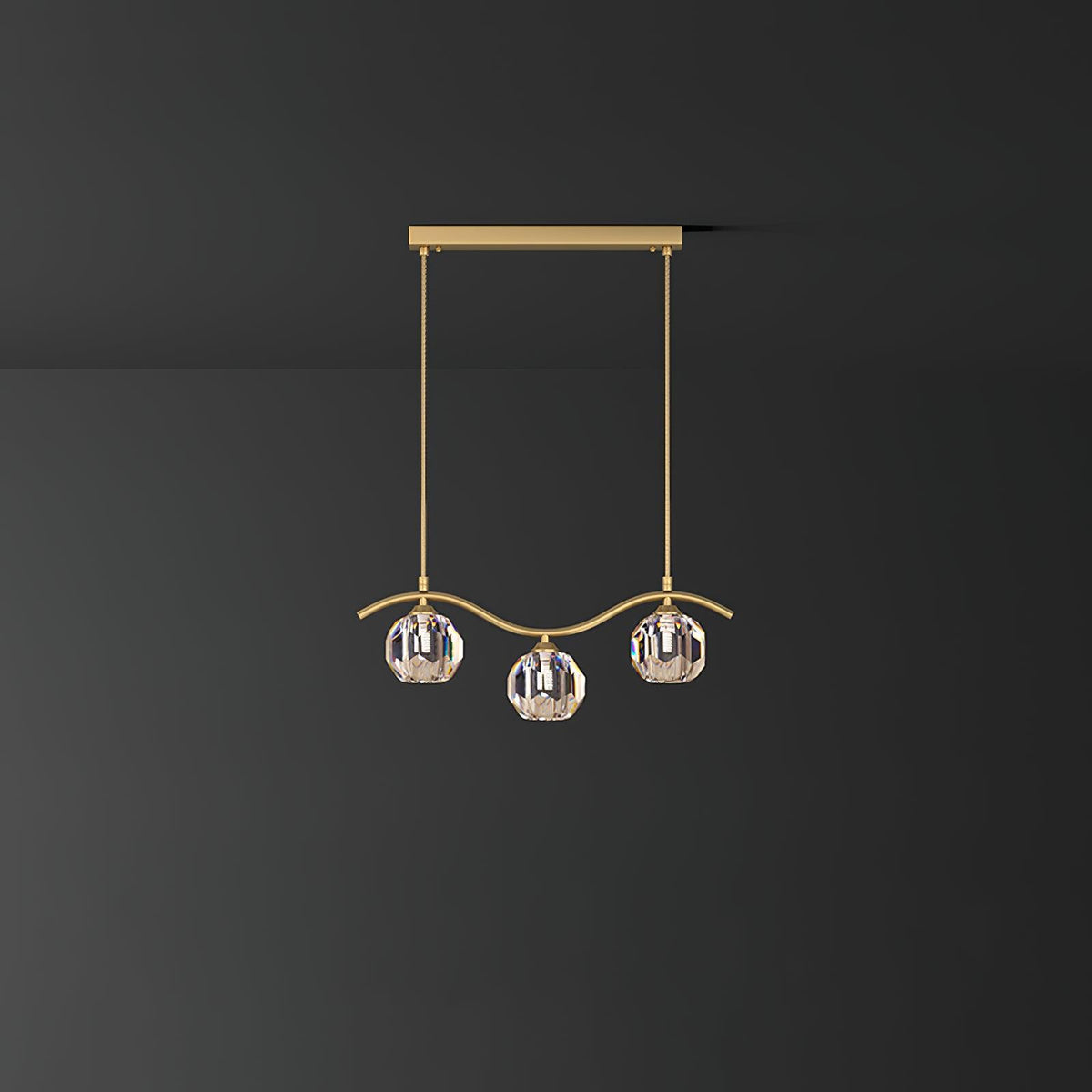 Luxenora Kroonluchter koper en Kristal Geometrisch