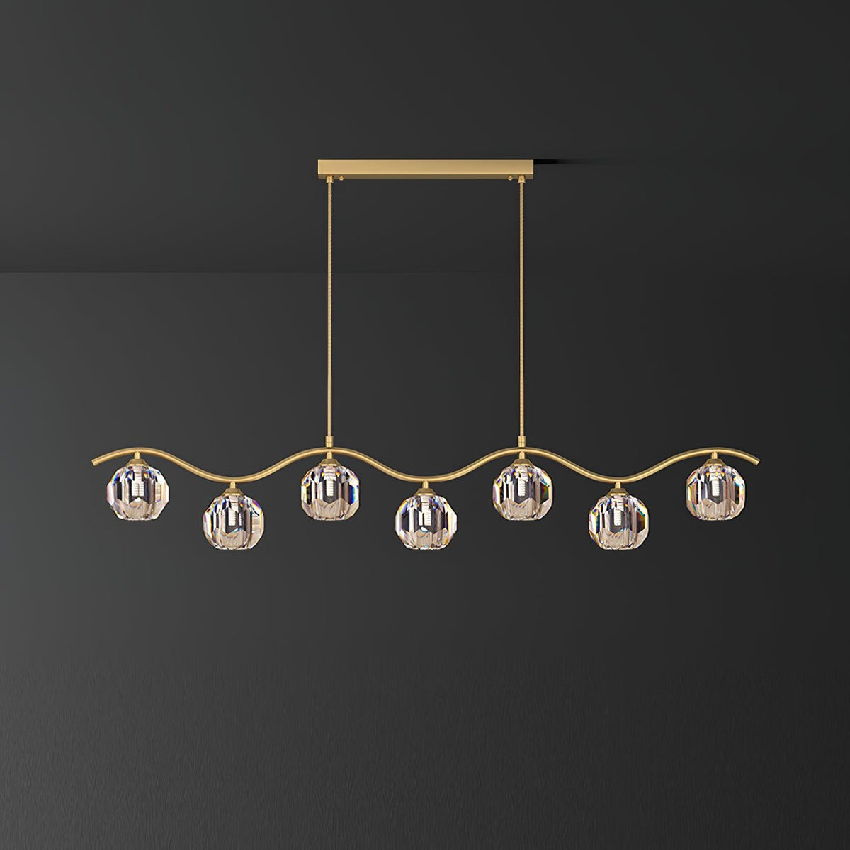 Luxenora Kroonluchter koper en Kristal Geometrisch