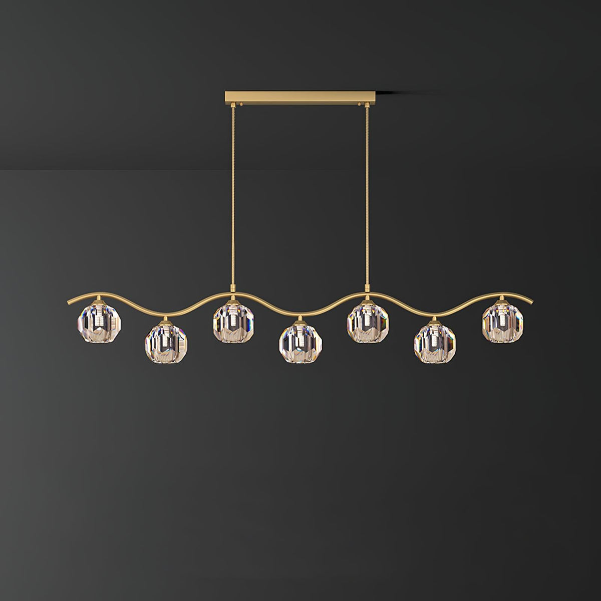 Luxenora Kroonluchter koper en Kristal Geometrisch