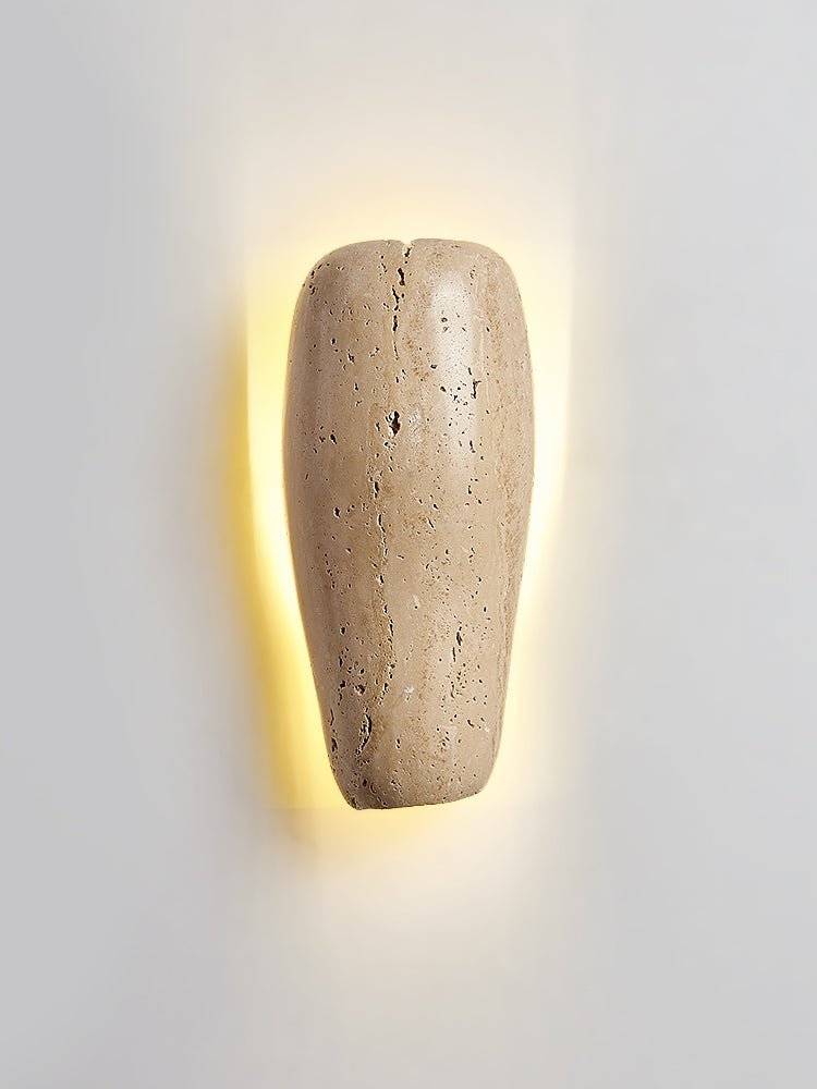 Haldenra wandlamp met aardse stenen afwerking
