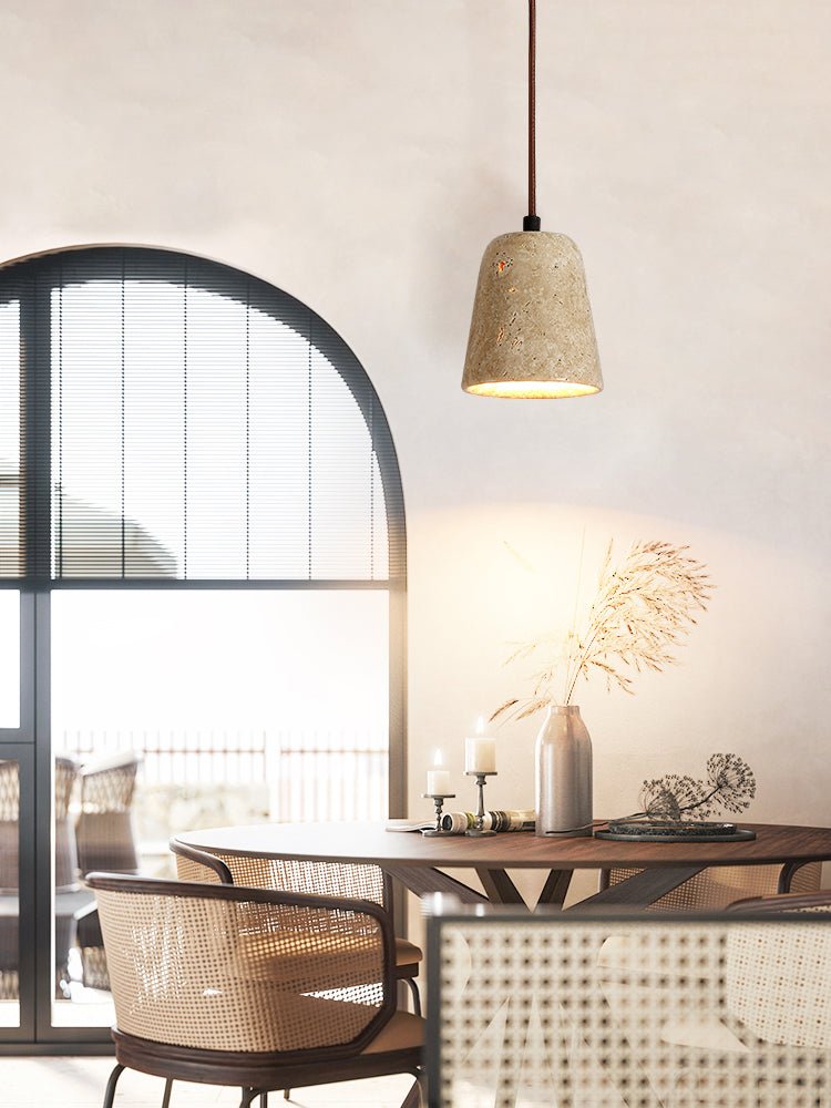 Earthy Geel travertin hanglamp