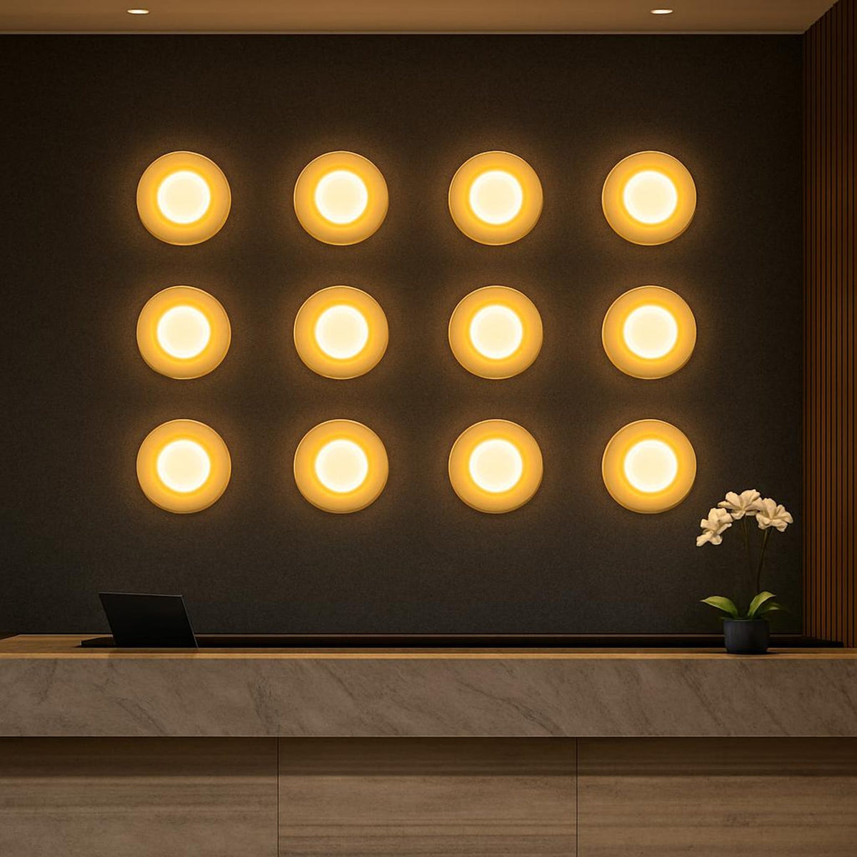 Eclipse wandlamp met marmeren afwerking
