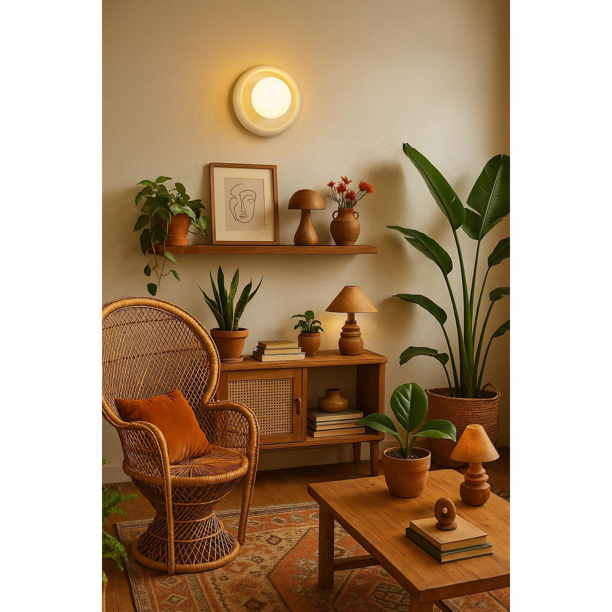 Eclipse wandlamp met marmeren afwerking