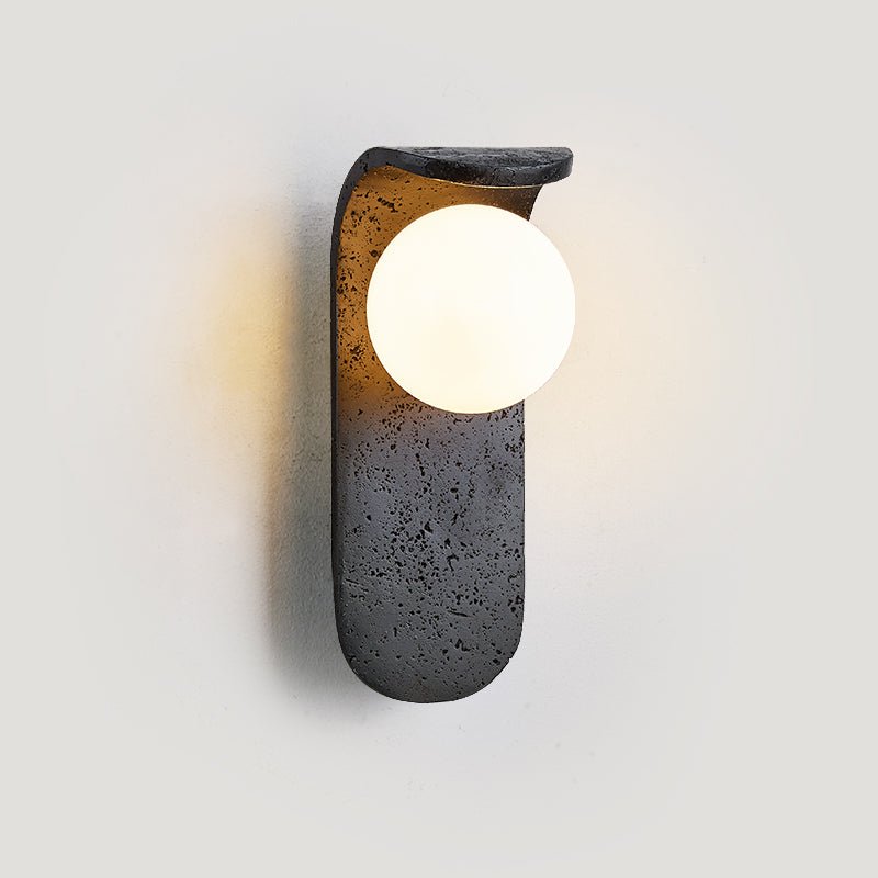 Serelora zwarte travertin wandlamp