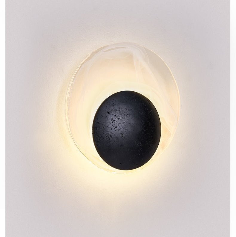 Orla Cosmica Eclipse Zwarte travertin wandlamp
