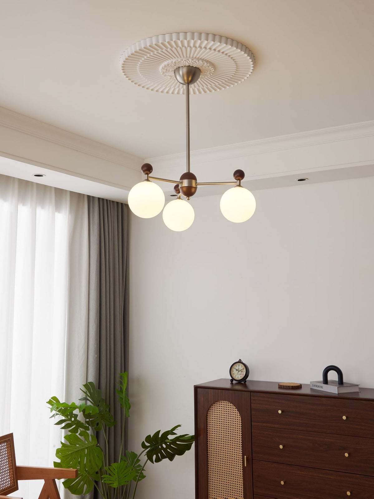 Cimirora Traditionele Elegantie Houten glas Kroonluchter