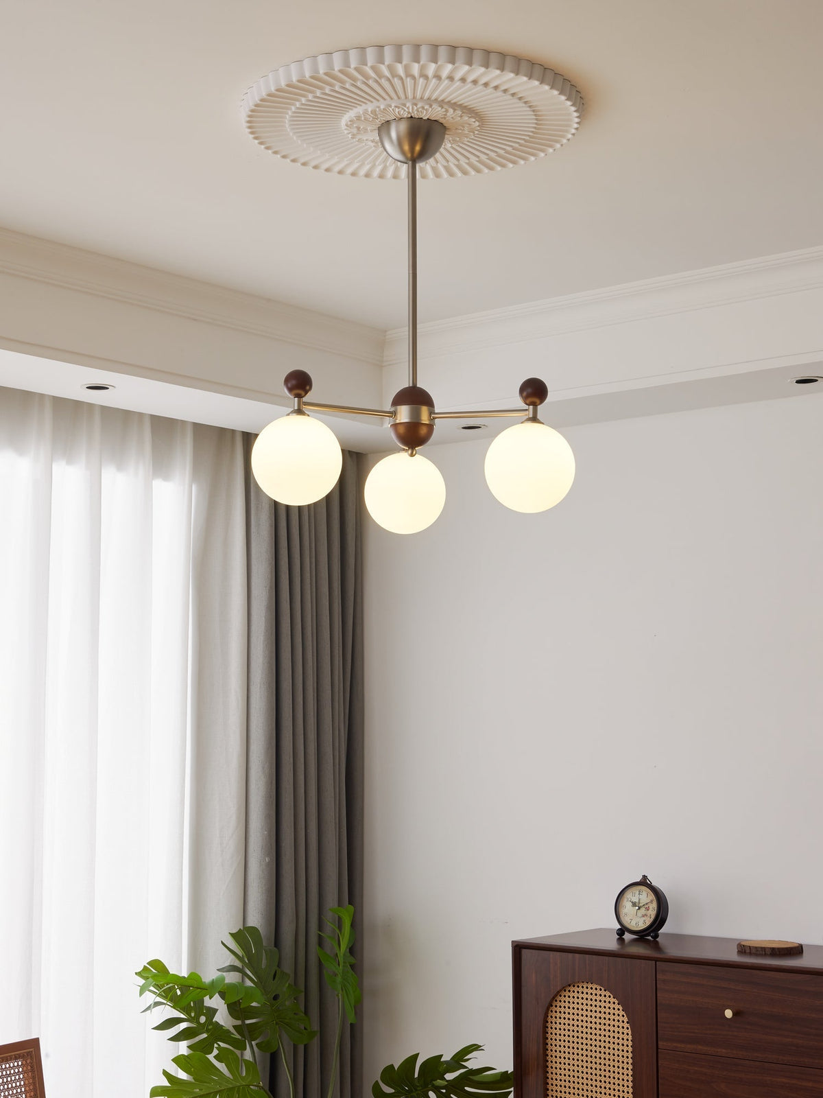 Cimirora Traditionele Elegantie Houten glas Kroonluchter