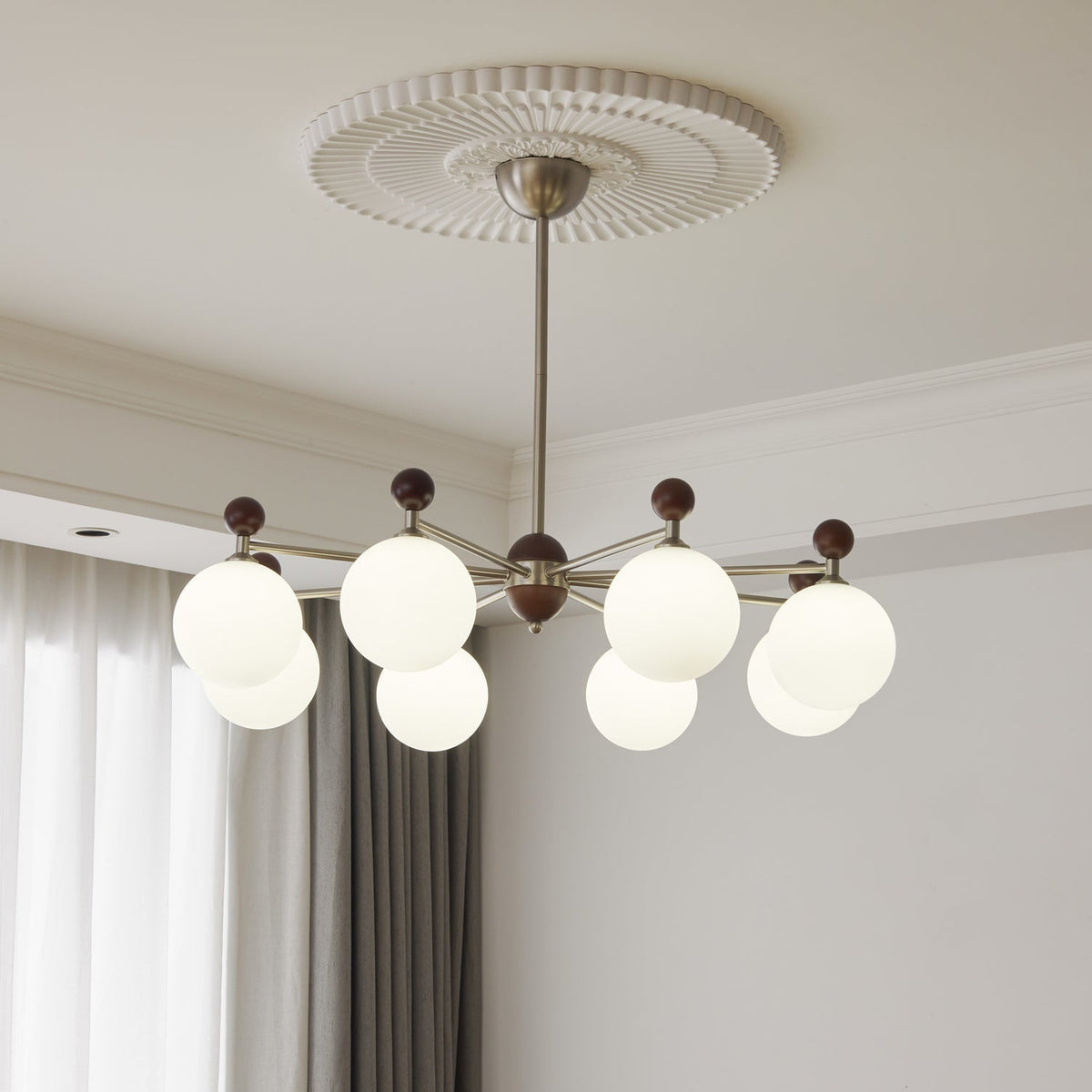 Cimirora Traditionele Elegantie Houten glas Kroonluchter