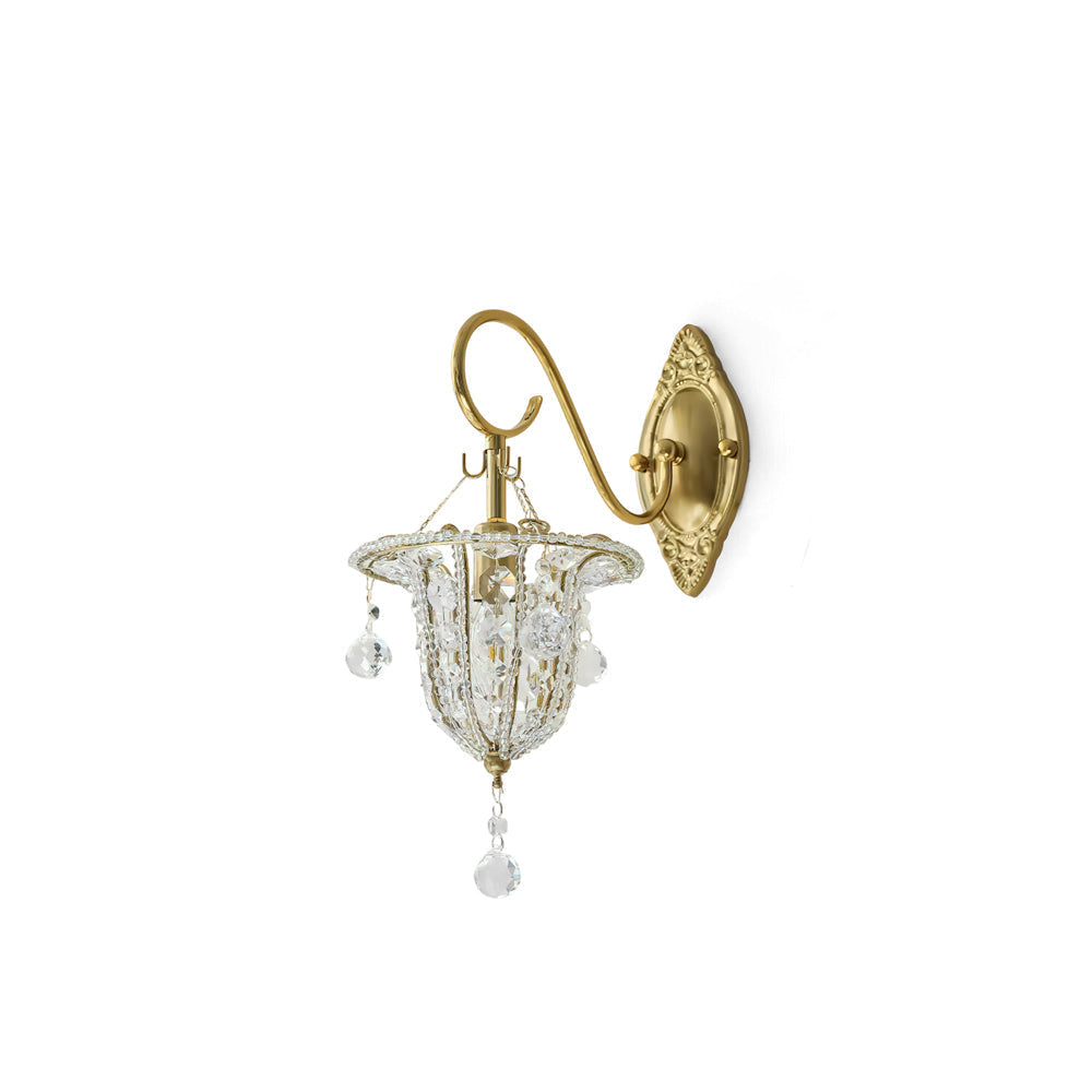 Arabella kristallen wandlamp goudkleurig