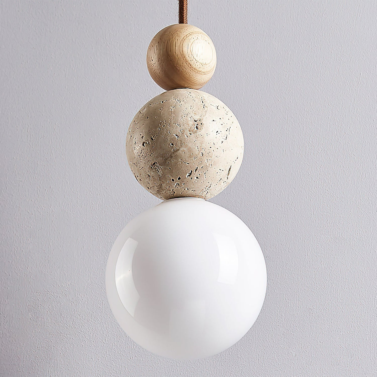 Bit Sfeer-cluster hanglamp van geel travertin