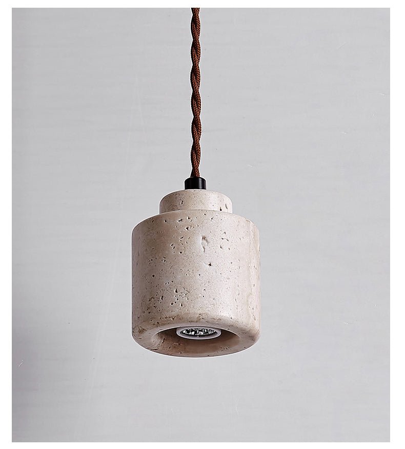 Elemental hanglamp van geel travertin