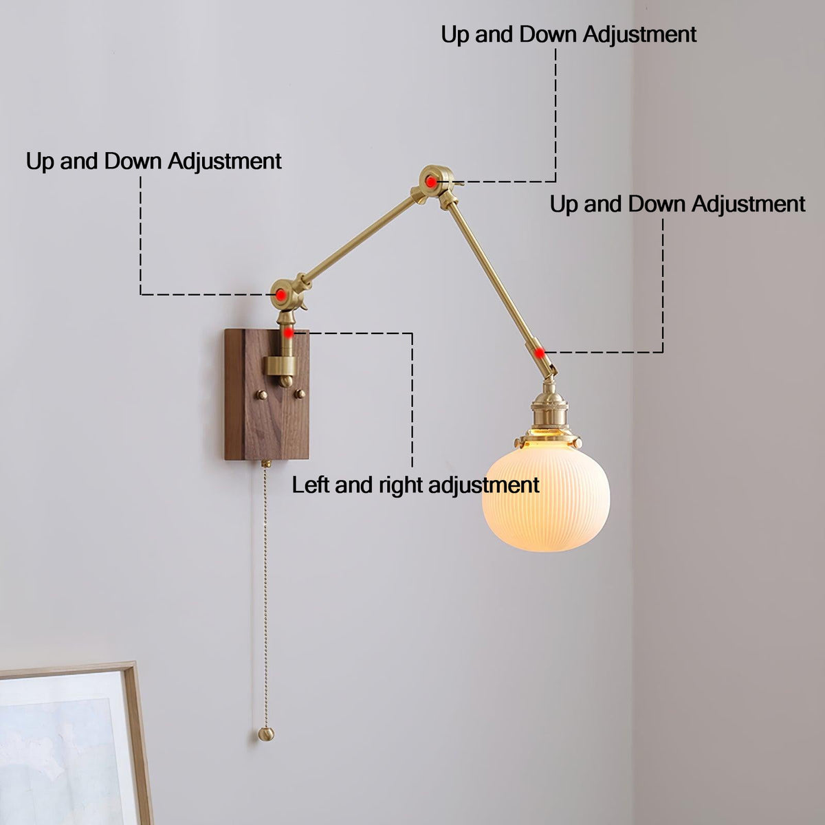 Vetra Vintage verstelbare wandlamp met schuifarm