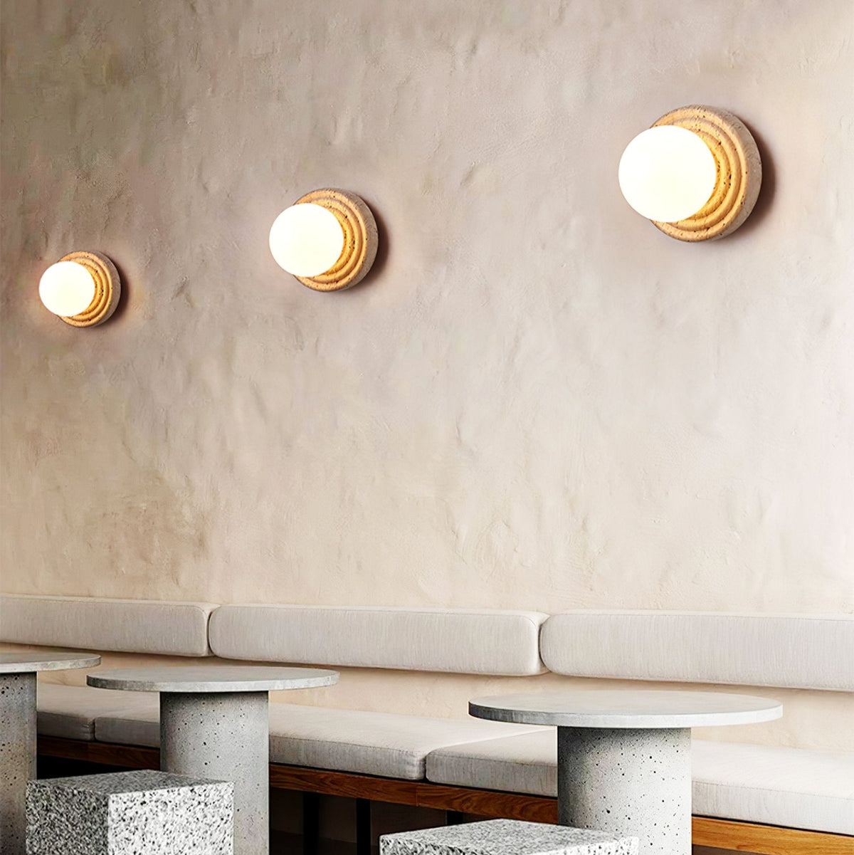 Valuella Travertin Bolvormig Wandlamp / Plafondlamp