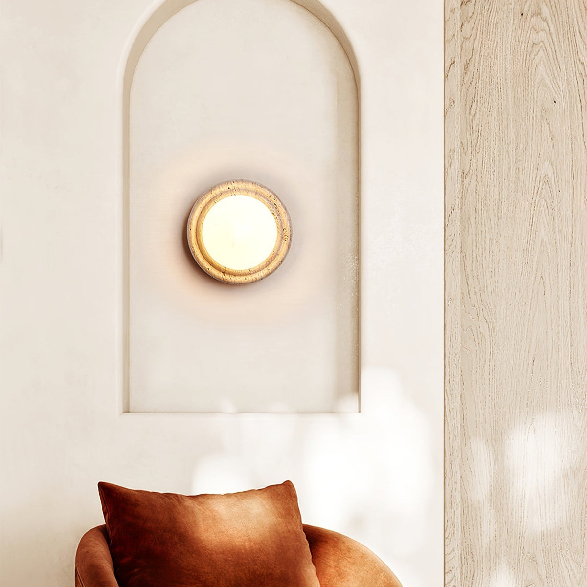 Valuella Travertin Bolvormig Wandlamp / Plafondlamp