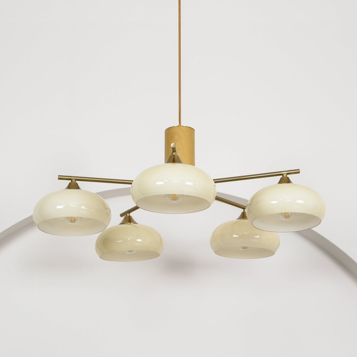 Velisian Natuurlijke Persimmon glas Kroonluchter
