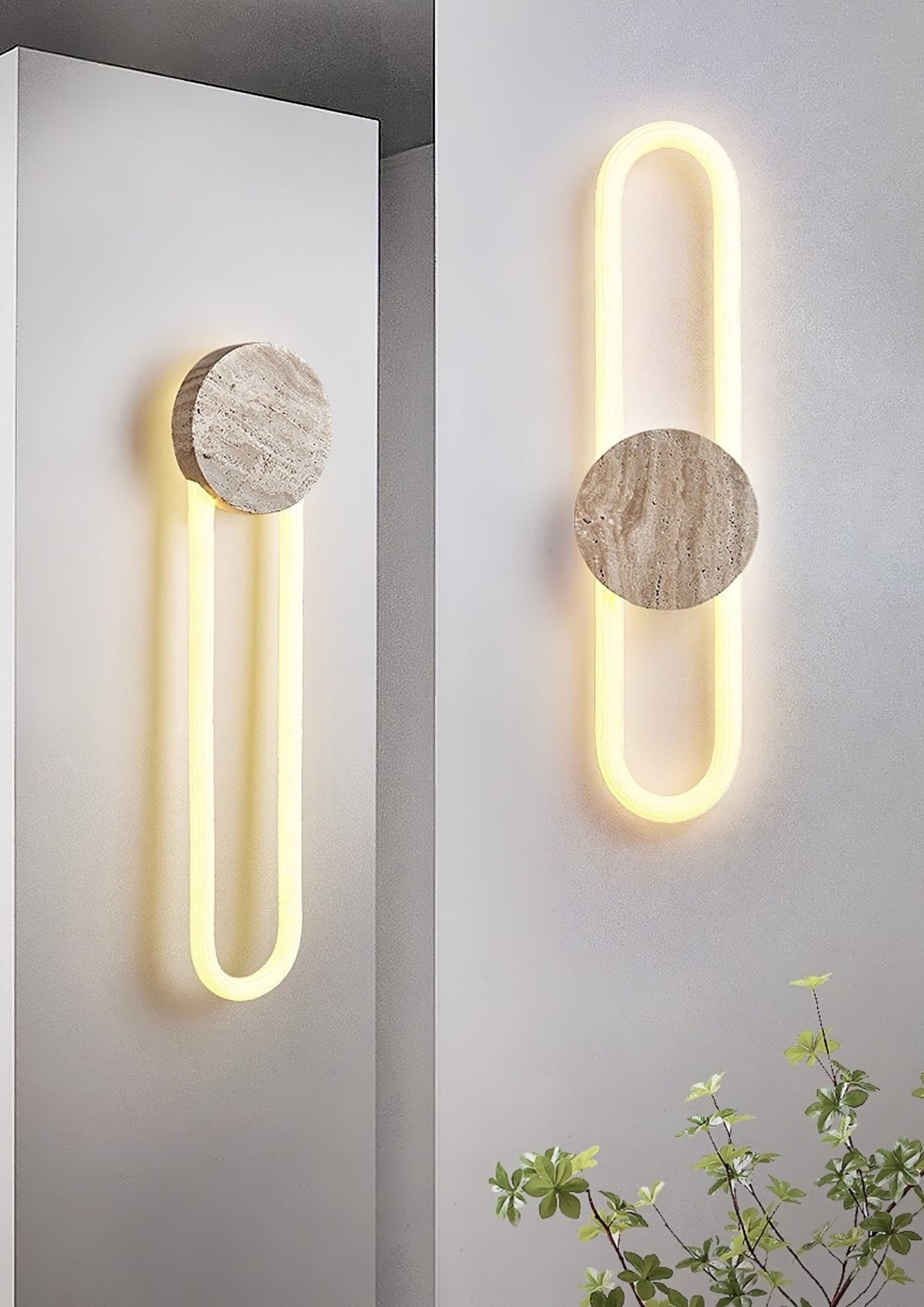 Mysolel Geel travertin wandlamp
