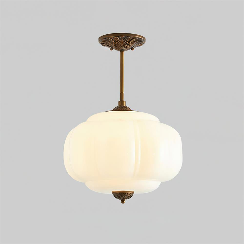 Eldio Groen glas Semi Vlakke plafondlamp