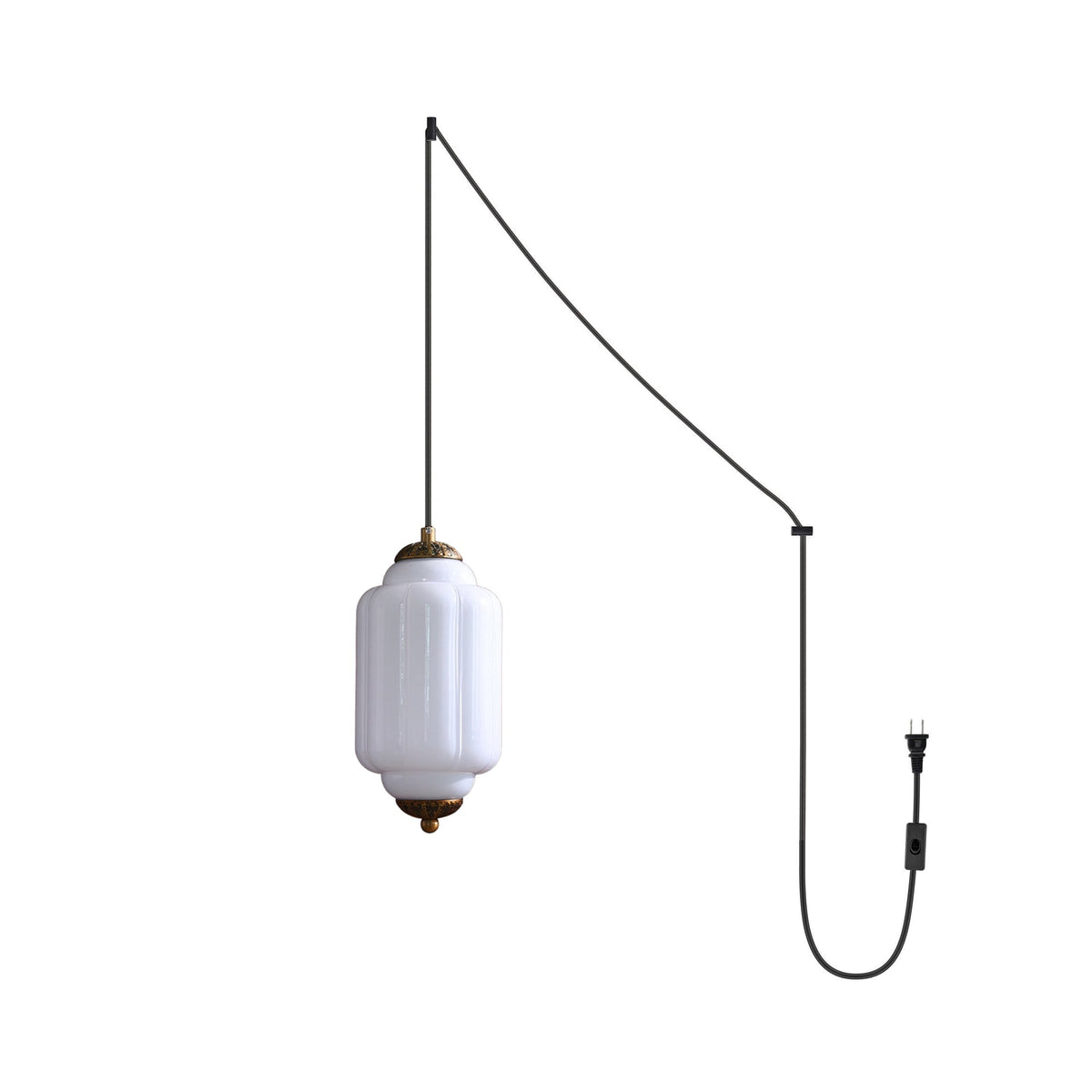 Veleaine hanglamp van glas met stekker