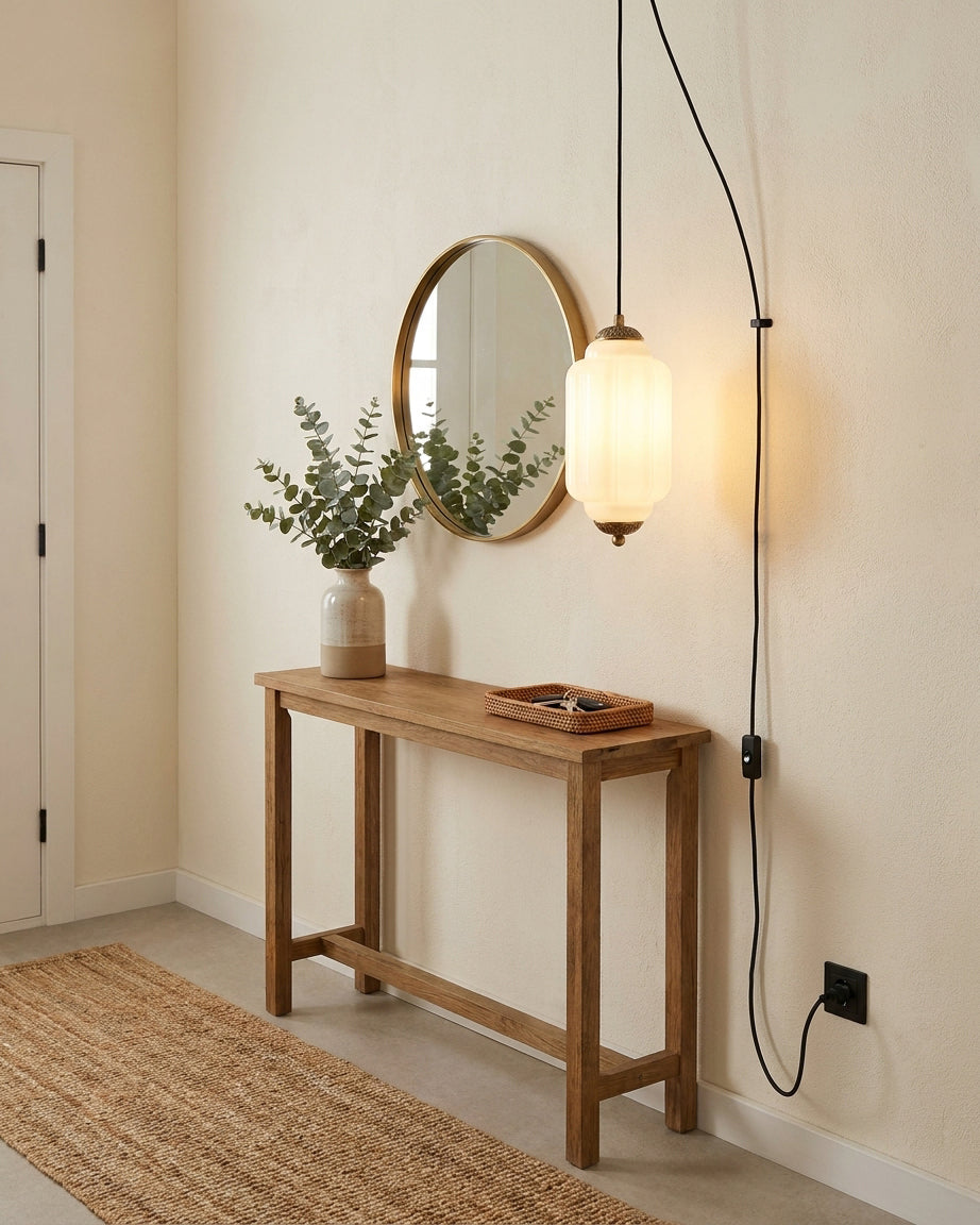 Veleaine hanglamp van glas met stekker