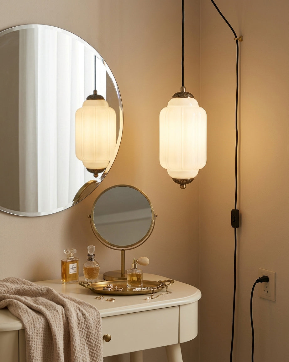 Veleaine hanglamp van glas met stekker