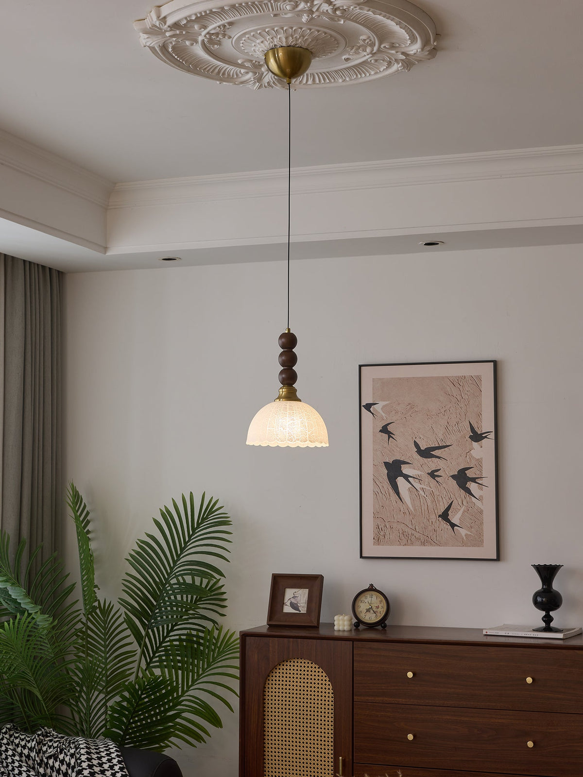 Avshaara Traditionele Elegantie Vintage Stoffen Hout hanglamp