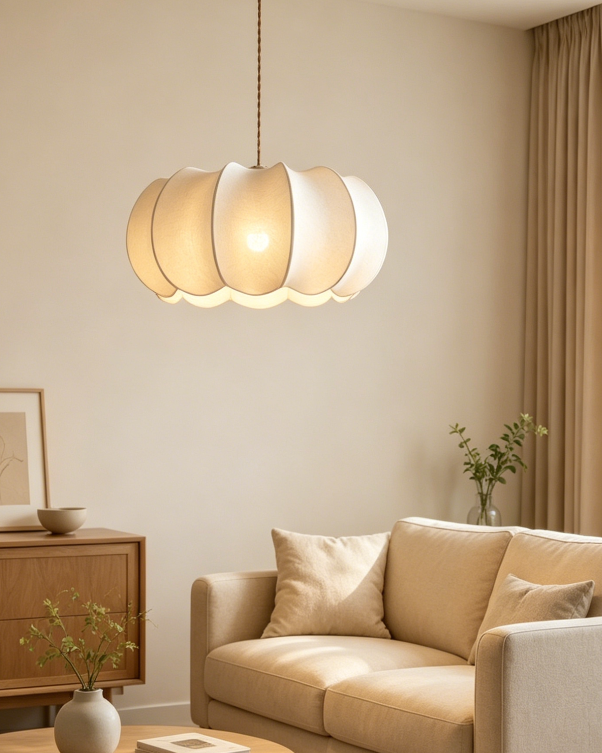 Elaeenne hanglamp met bloemblaadjes
