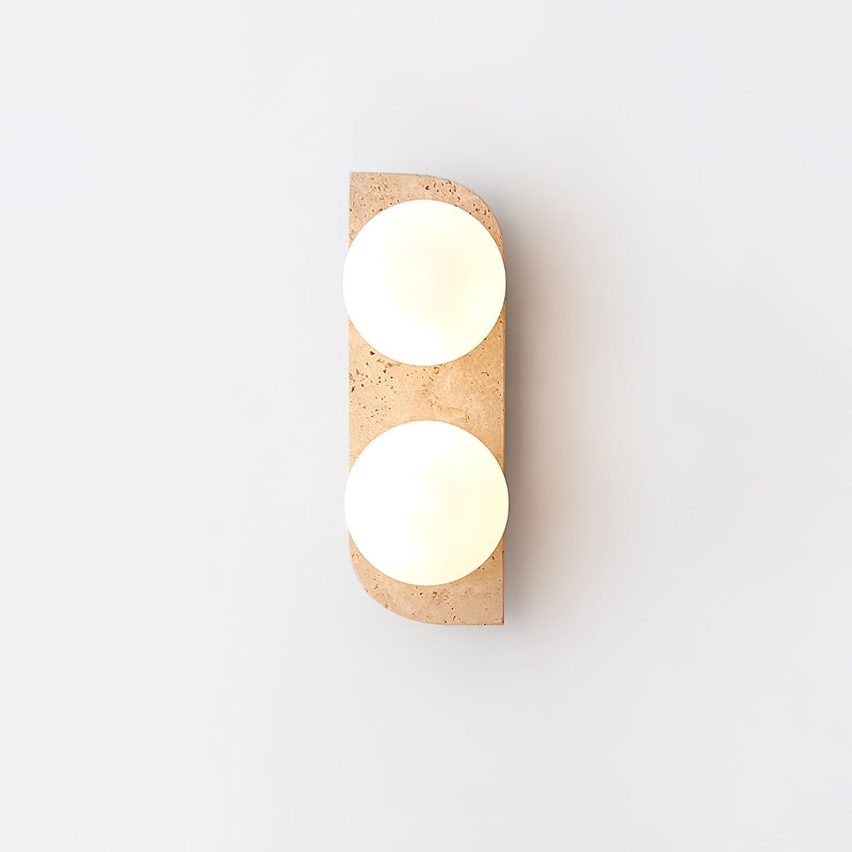 Serearia Minimalistische wandlamp van geel travertin met stekker