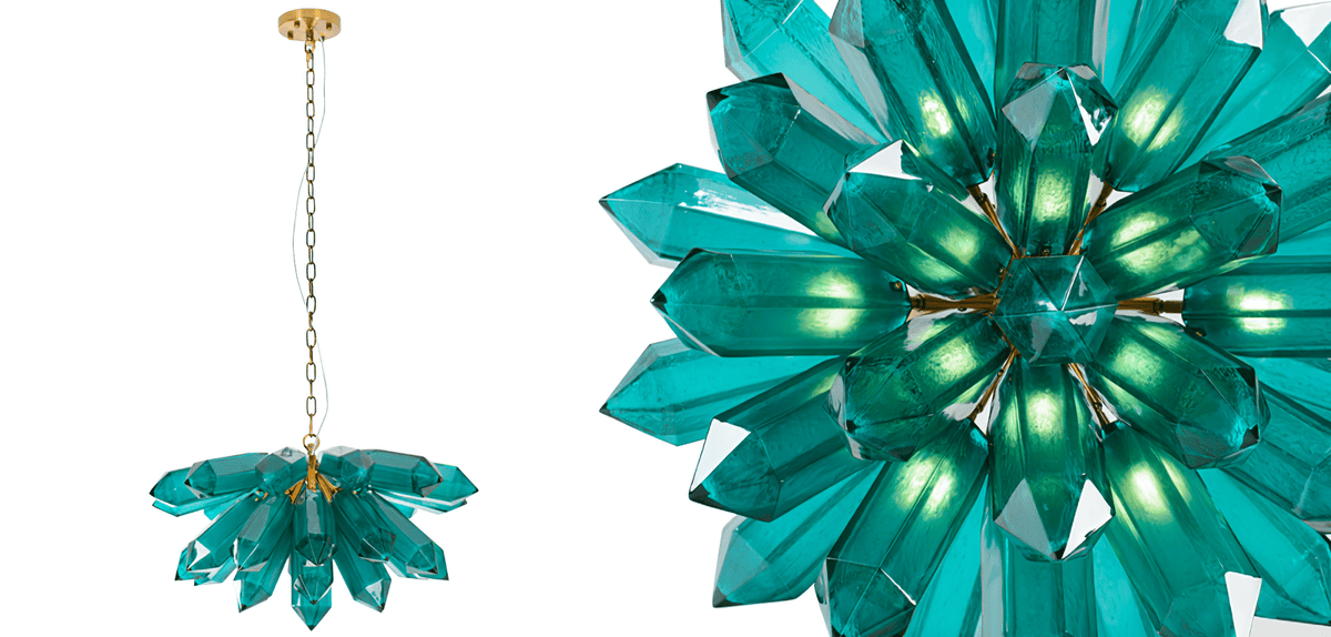 Luxalira kroonluchter Emerald kristal stervormig Goud