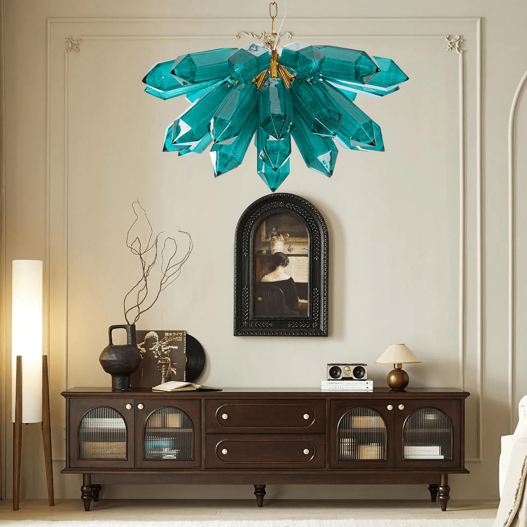 Luxalira kroonluchter Emerald kristal stervormig Goud