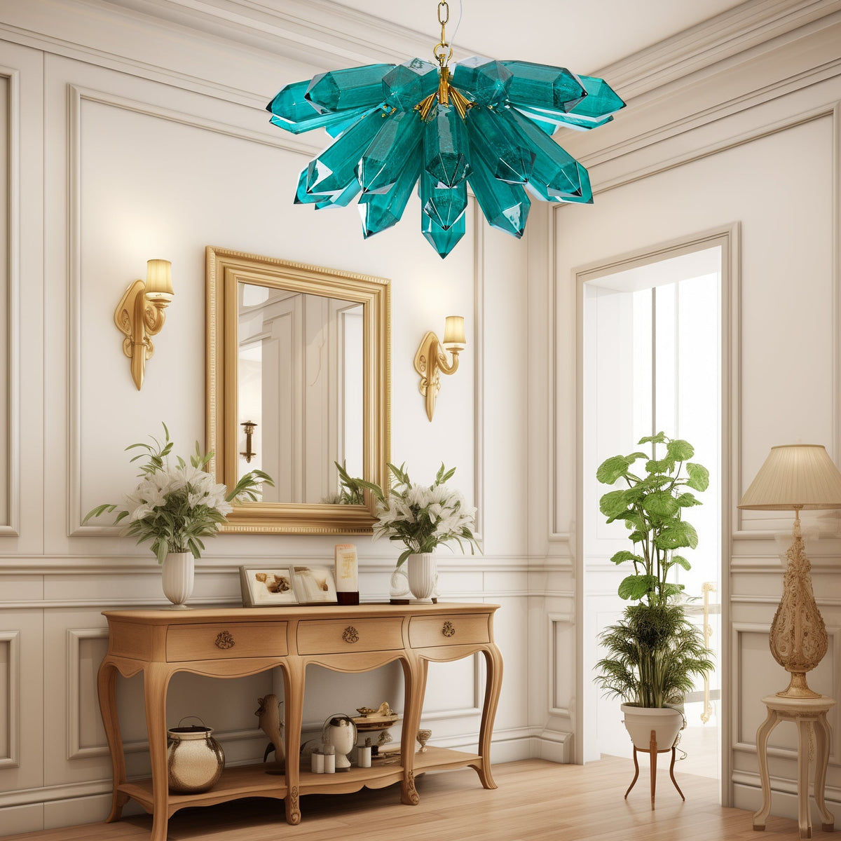 Luxalira kroonluchter Emerald kristal stervormig Goud