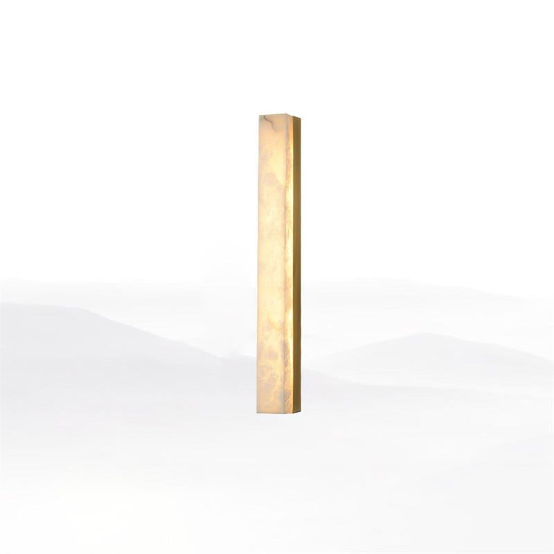 Quill wandlamp van messing met albasten kap
