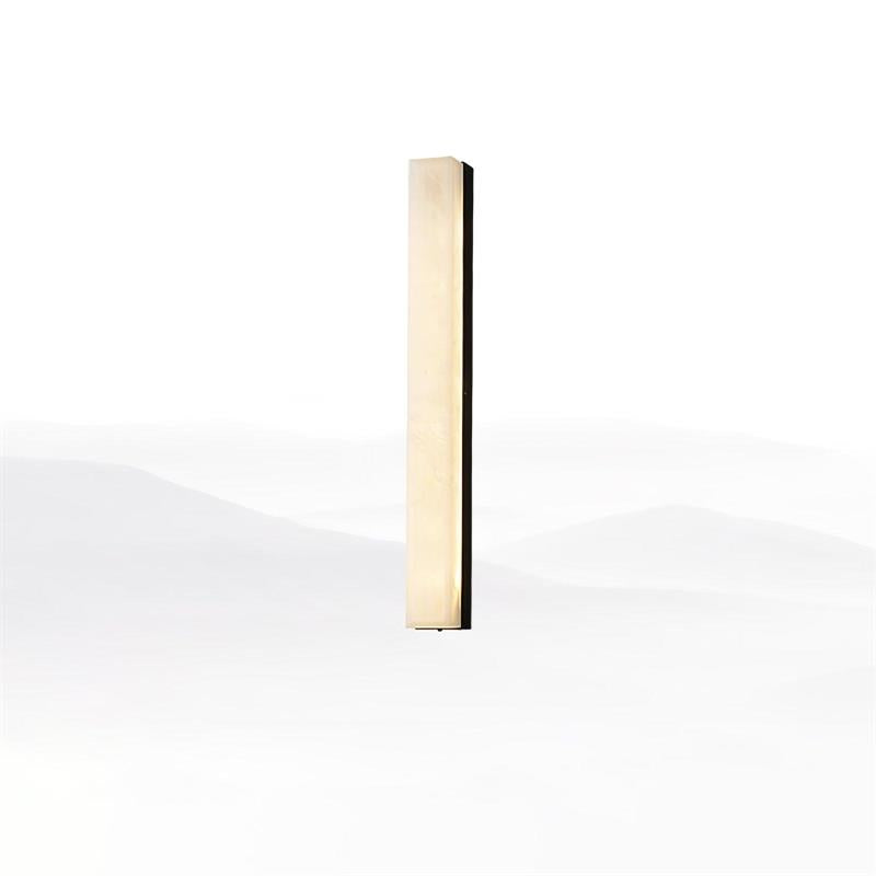 Quill wandlamp van messing met albasten kap