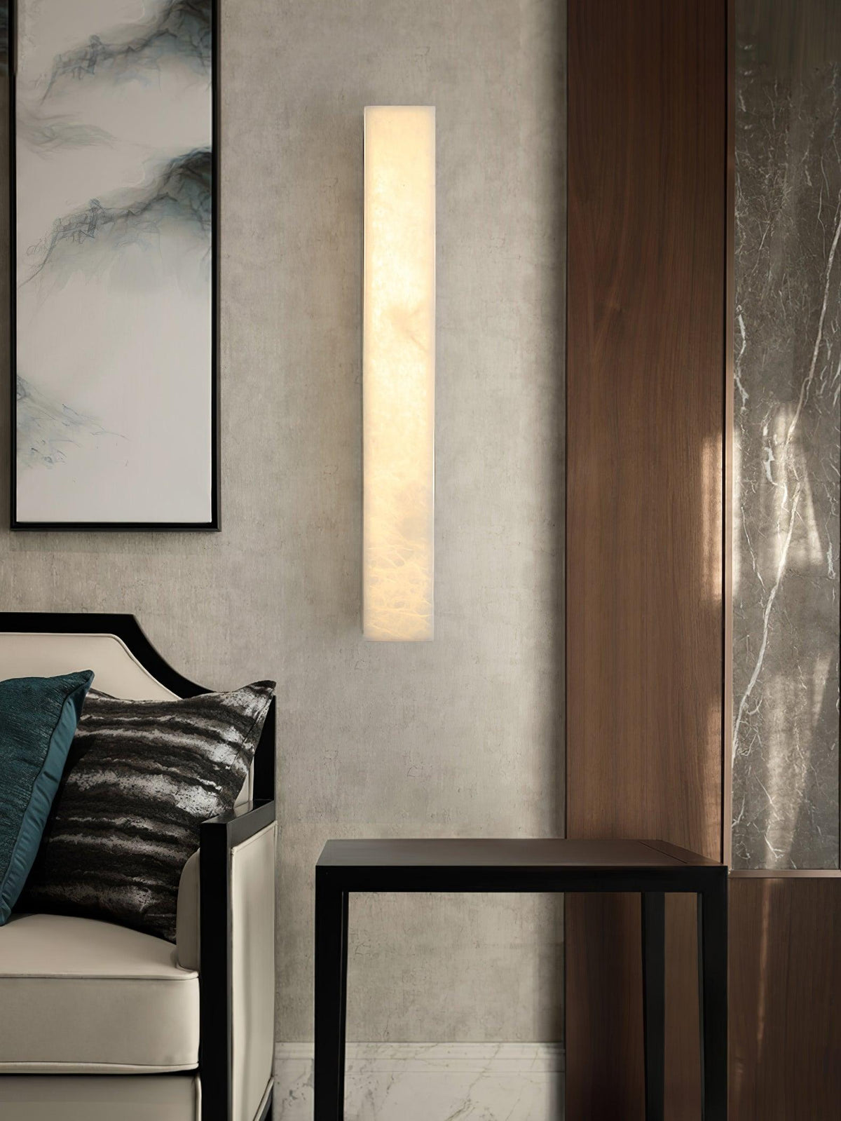 Nivivette Pillar albasten wandlamp