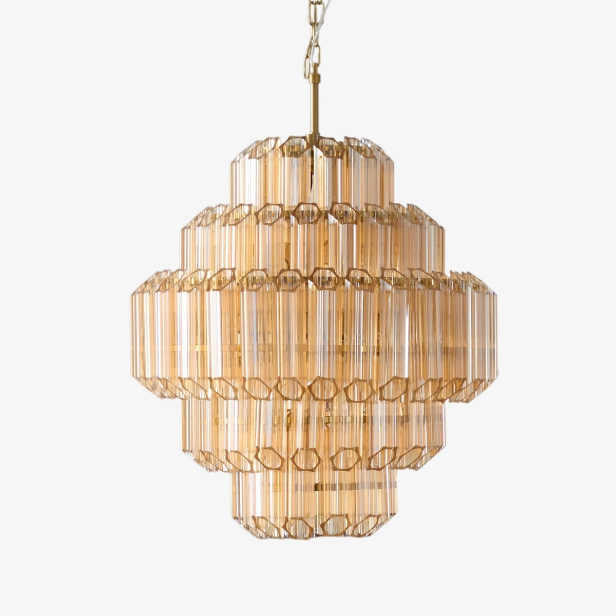 Liorerira kroonluchter Aurum Cascade Murano glas prismekunst