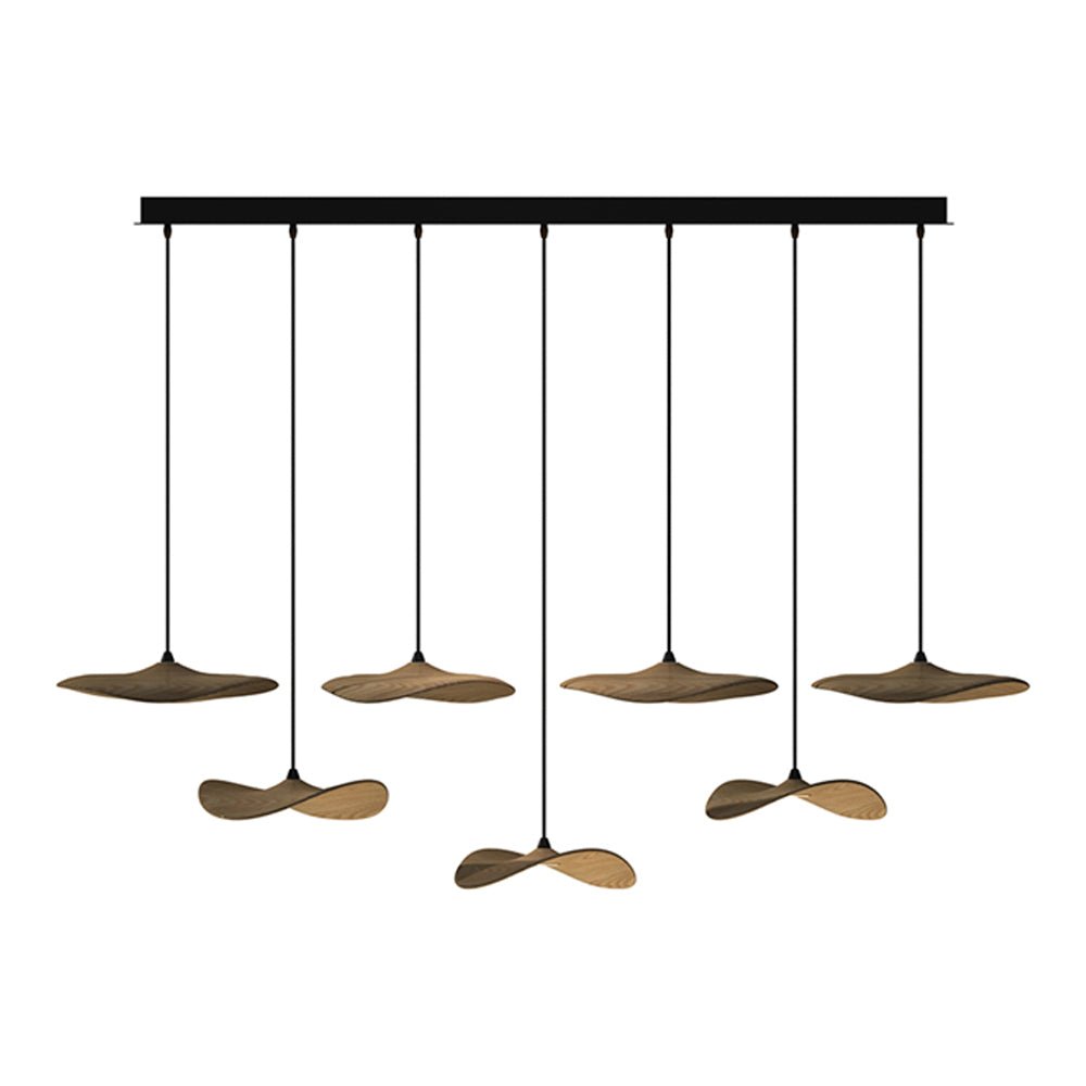 Abbott Moderne minimalistische kroonluchter met leeg houten bloemblaad