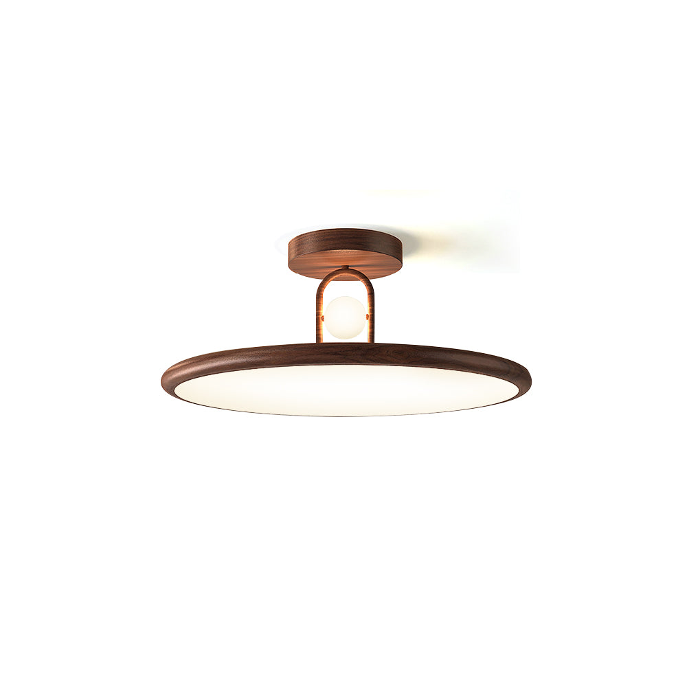 Mirisel Halo Vlakke plafondlamp Houtkleur Metaal