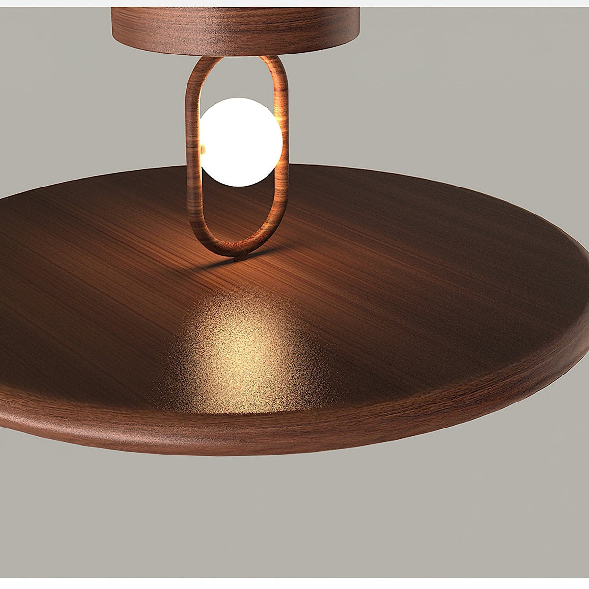 Mirisel Halo Vlakke plafondlamp Houtkleur Metaal