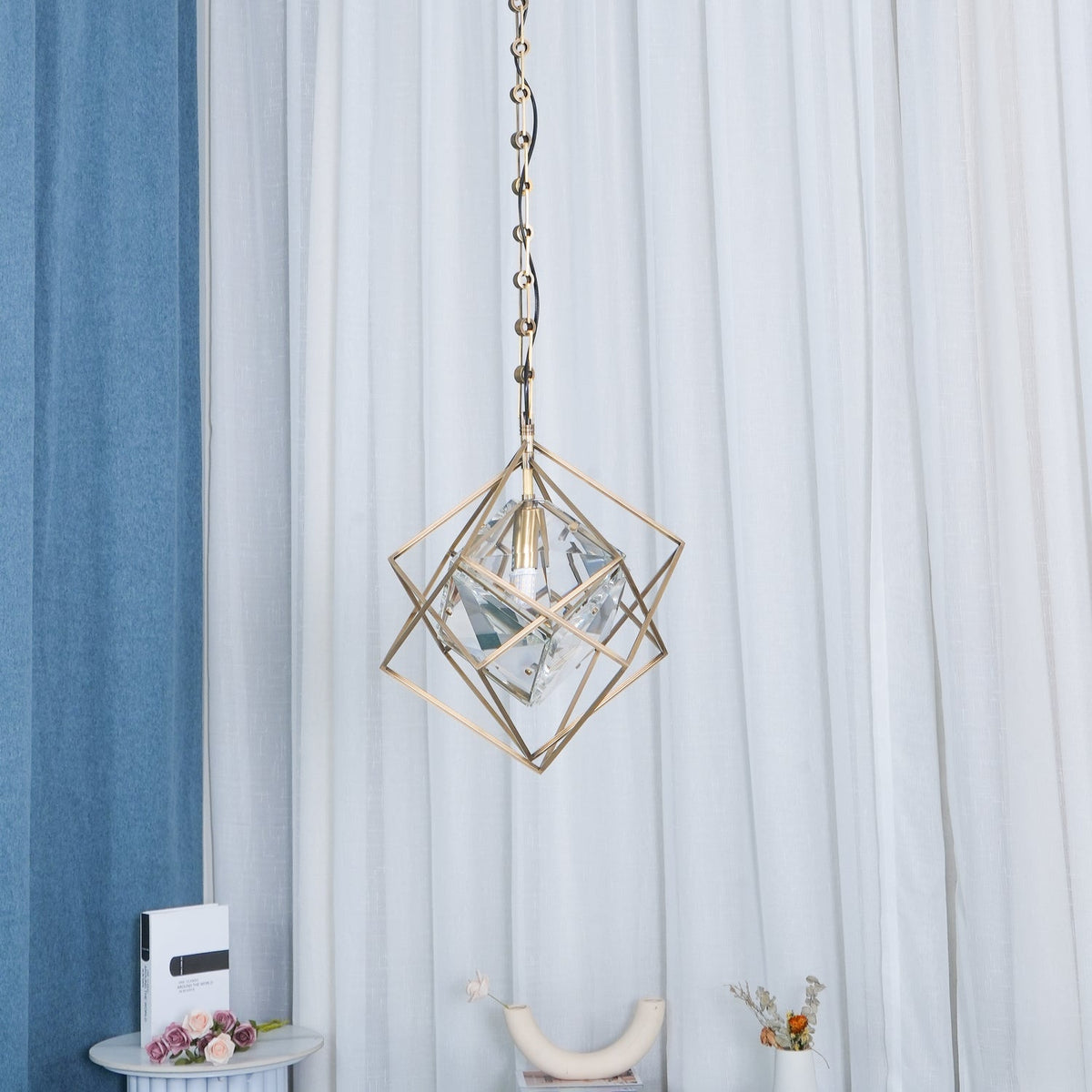 Zovin messing & kristal glamoureus hanglamp