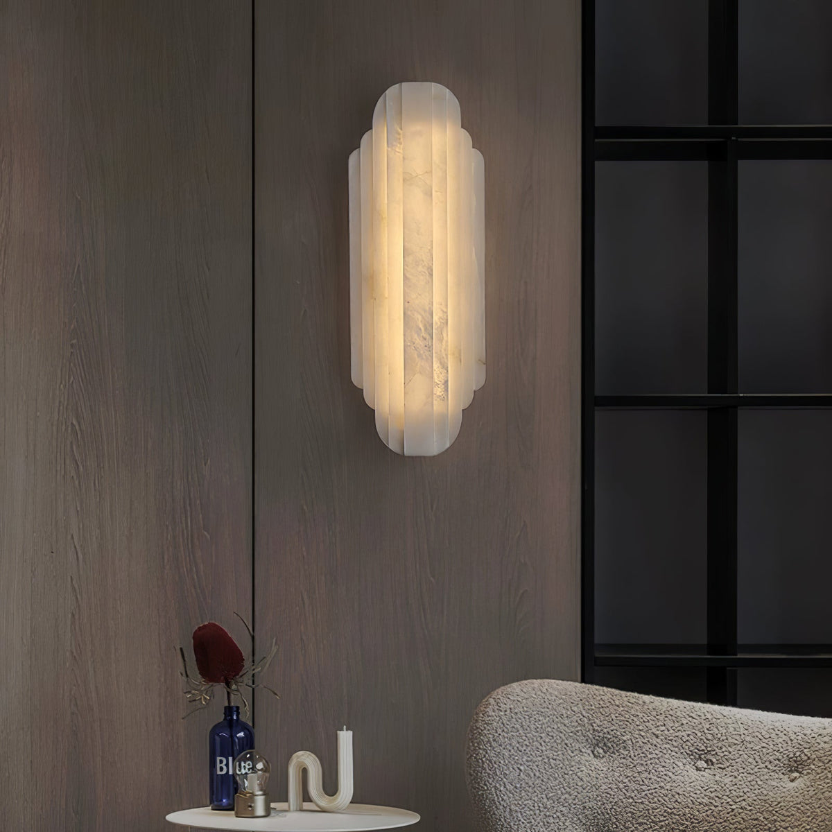 Avenanina Art Deco albasten wandlamp