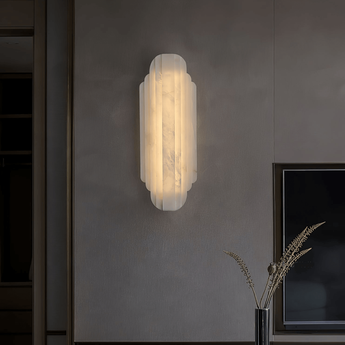 Avenanina Art Deco albasten wandlamp