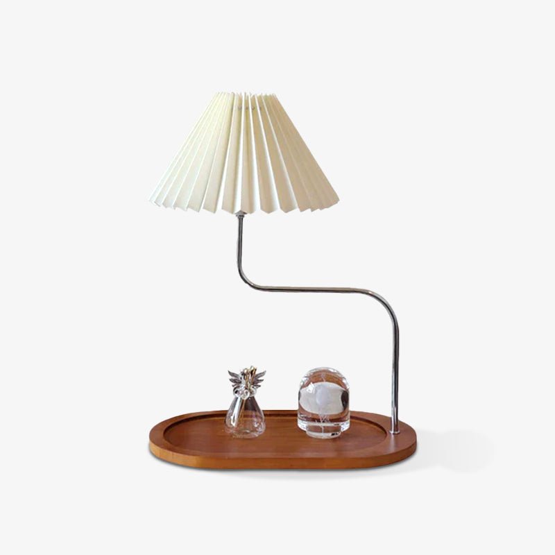 Ornelle tafellamp van hout en stof
