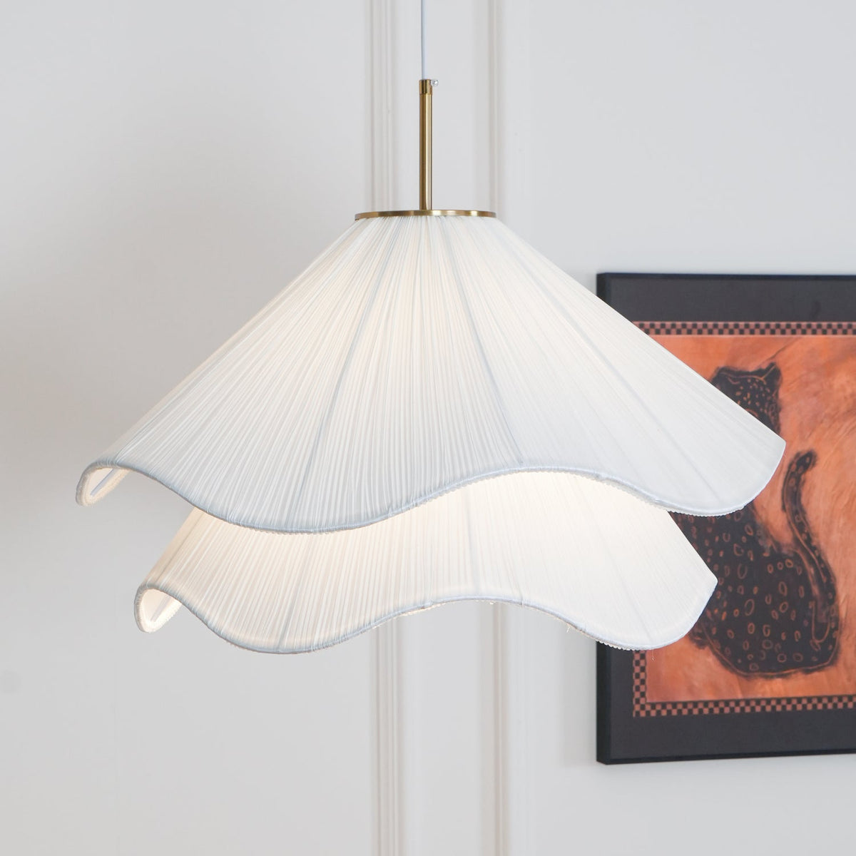 Cirirenne elegante bloemvormige stoffen hanglamp