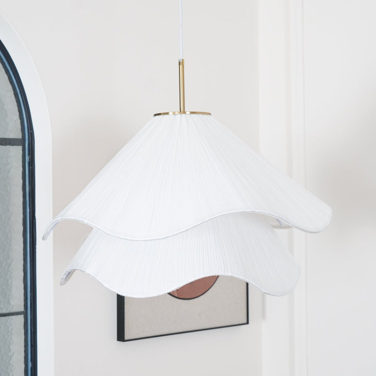 Cirirenne elegante bloemvormige stoffen hanglamp