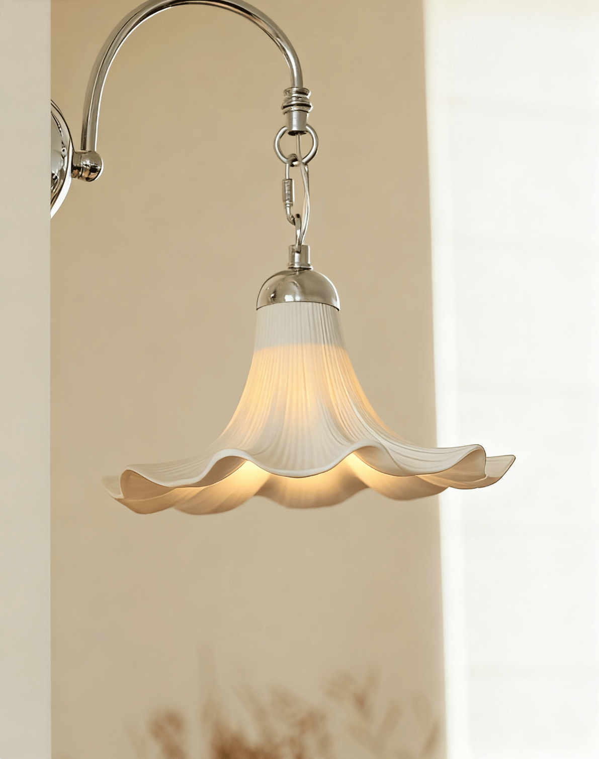 Teks bloemblaadje wandlamp