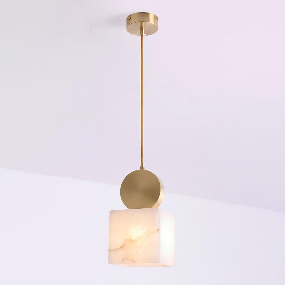 Nore cilindervormige hanglamp van albast
