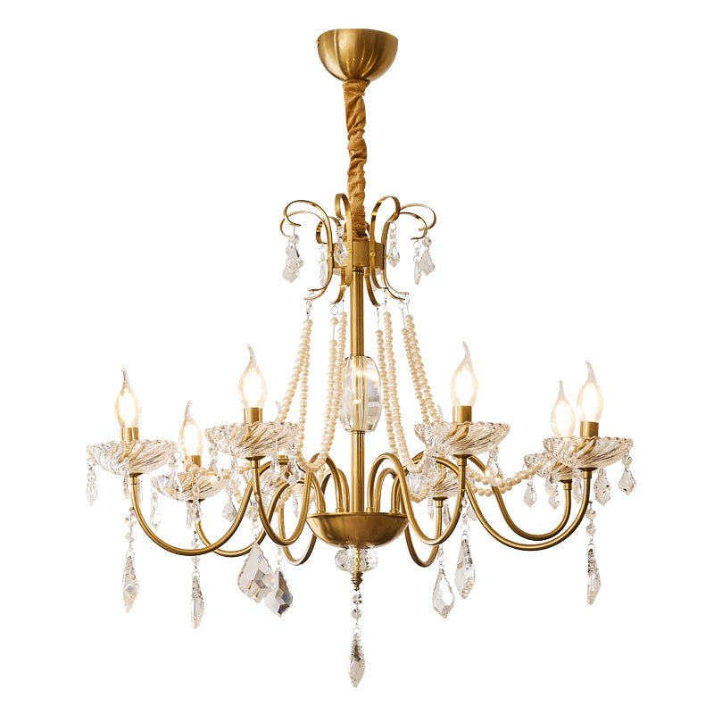 Evaria traditionele luxe kroonluchter met kristal en parels