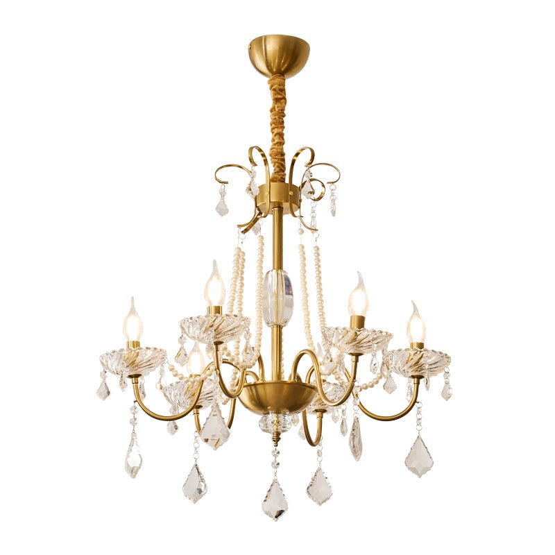 Evaria traditionele luxe kroonluchter met kristal en parels