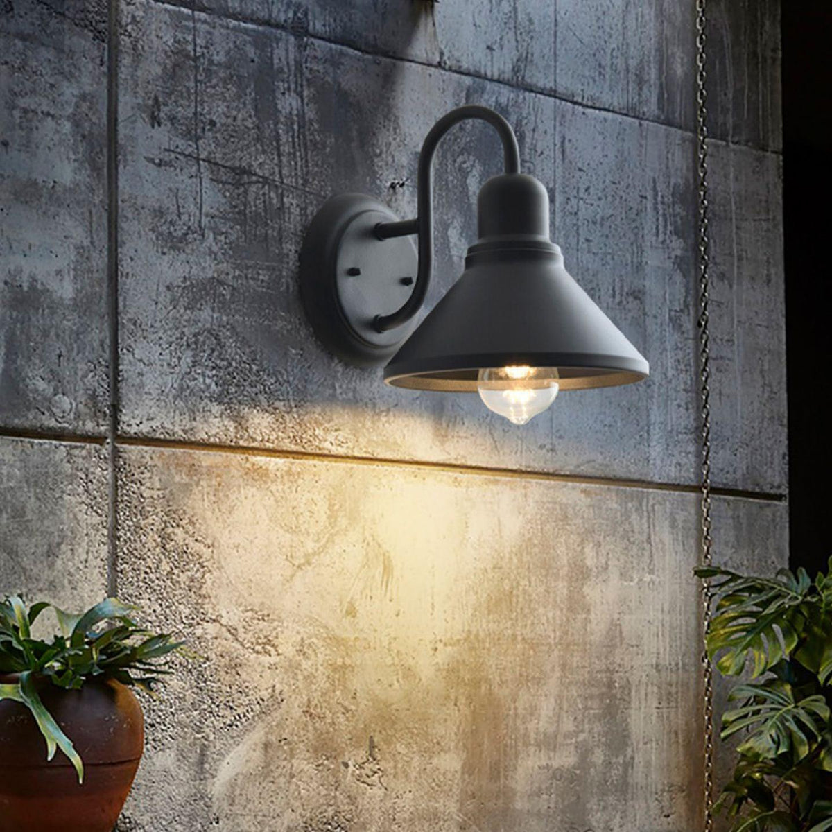Elion Vintage conische buitenwandlamp