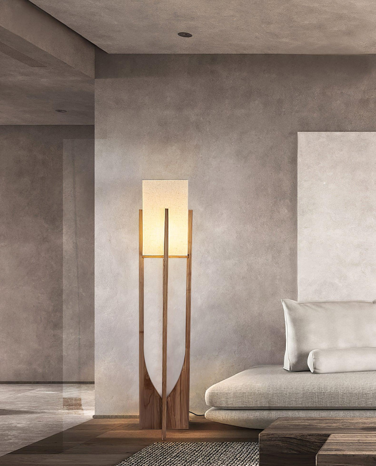 Syleia vloerlamp van hout modern